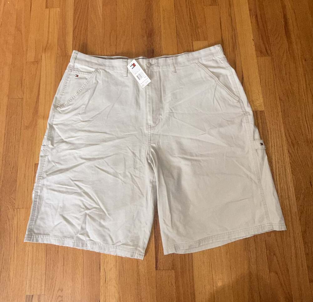 NWT Tommy Hilfiger Khaki Carpenter Shorts Men’s 44 Utility Workwear 90s